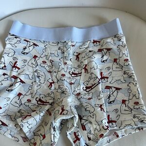 Aerie White and Blue Panties with Playful Print